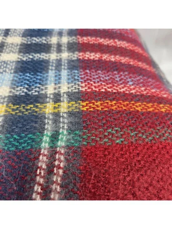 Plaid Fringe Scarf Red Multicolor Soft Warm Accessory (Mix & Match 3/$15) - Picture 6 of 7
